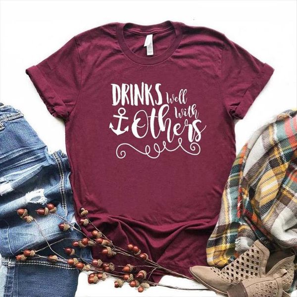 drinks well with others vacation women t shirts cruise cotton casual funny for lady yong girl tee drop ship, White
drinks well with others vacation women t shirts cruise cotton casual funny for lady yong girl tee drop ship, White