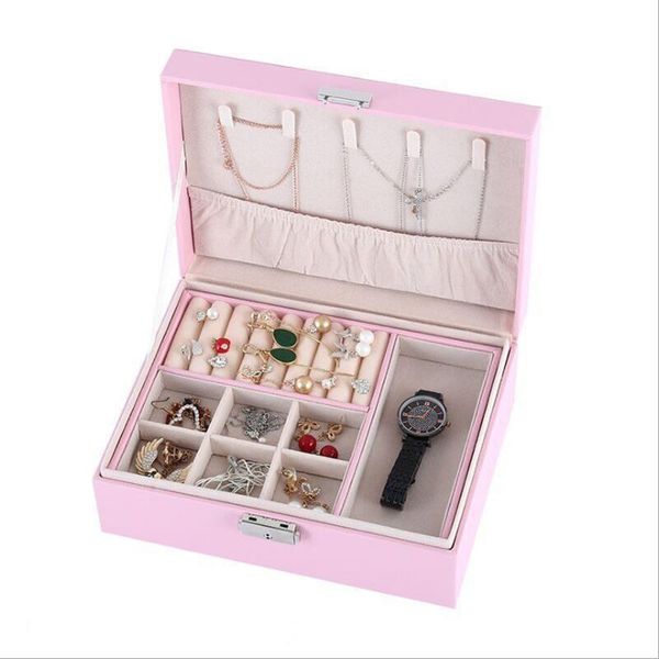 watch boxes & cases display for gifts jewelry box double layer accessories packaging large capacity package storage girls' fashionable, Black;blue
watch boxes & cases display for gifts jewelry box double layer accessories packaging large capacity package storage girls' fashionable, Black;blue