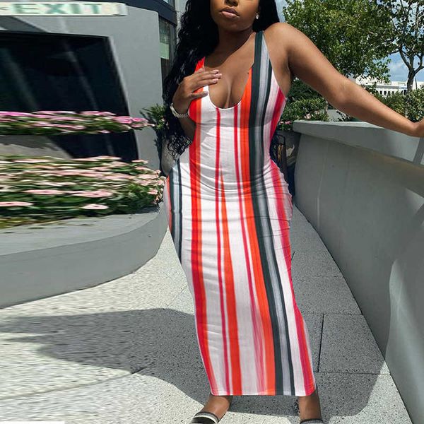 summer sleeveless casual striped maxi dress 210702, Black;gray
summer sleeveless casual striped maxi dress 210702, Black;gray