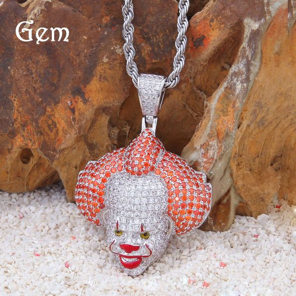 hip hop jewelry clown soul doll mask pendant inlaid with zircon color oil dripping men's fashion pendant, Silver
hip hop jewelry clown soul doll mask pendant inlaid with zircon color oil dripping men's fashion pendant, Silver