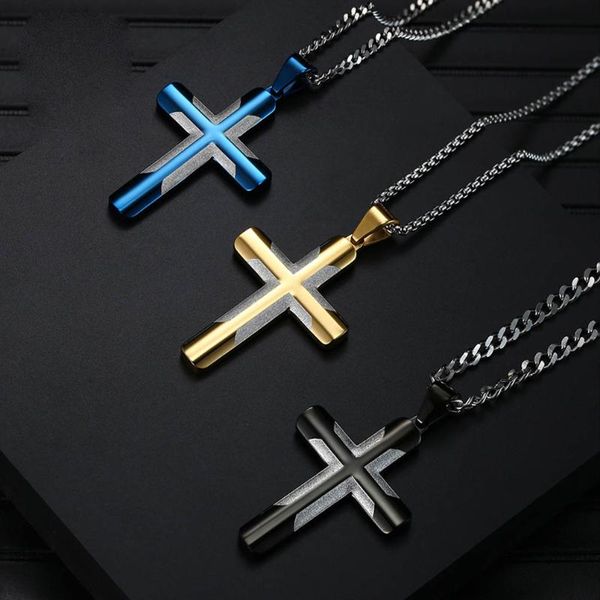 pendant necklaces simple curved cross necklace for men boy blue gold black color hip hop chain 24inch male jewelry, Silver
pendant necklaces simple curved cross necklace for men boy blue gold black color hip hop chain 24inch male jewelry, Silver