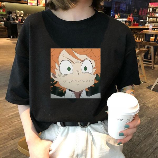 women's t-shirt the promised neverland print short-sleeve harajuku punk clothes streetwear tees female summer anime, White
women's t-shirt the promised neverland print short-sleeve harajuku punk clothes streetwear tees female summer anime, White
