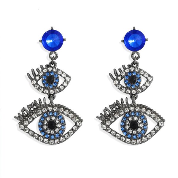 national style exaggerated alloy inlaid with diamond eyes devil's eye popular earrings, Silver
national style exaggerated alloy inlaid with diamond eyes devil's eye popular earrings, Silver
