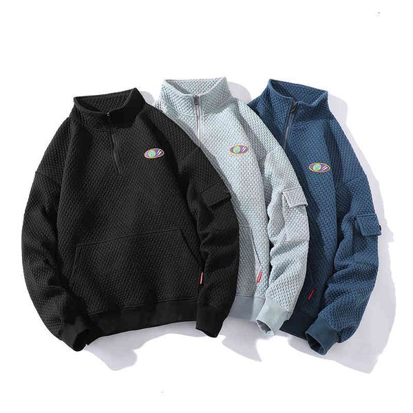 men's hoodies & sweatshirts high-end waffle zip up sweatshirts for men fashion trends autumn clothes oversized pullover streetwear mal, Black
men's hoodies & sweatshirts high-end waffle zip up sweatshirts for men fashion trends autumn clothes oversized pullover streetwear mal, Black