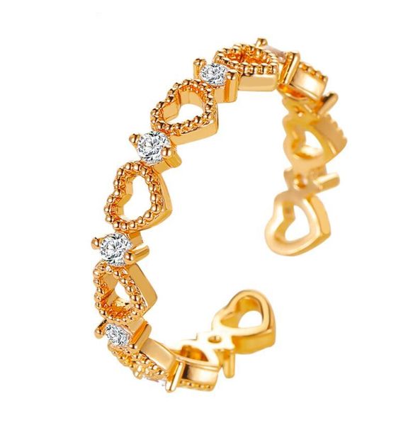2021 fashion hollow design heart charm ring for women girl gold color copper party rings, Golden;silver
2021 fashion hollow design heart charm ring for women girl gold color copper party rings, Golden;silver