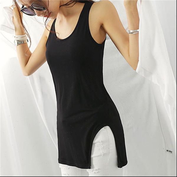 summer tank women sleeveless side split long vest ladies white black casual shirt women ho868218
summer tank women sleeveless side split long vest ladies white black casual shirt women ho868218