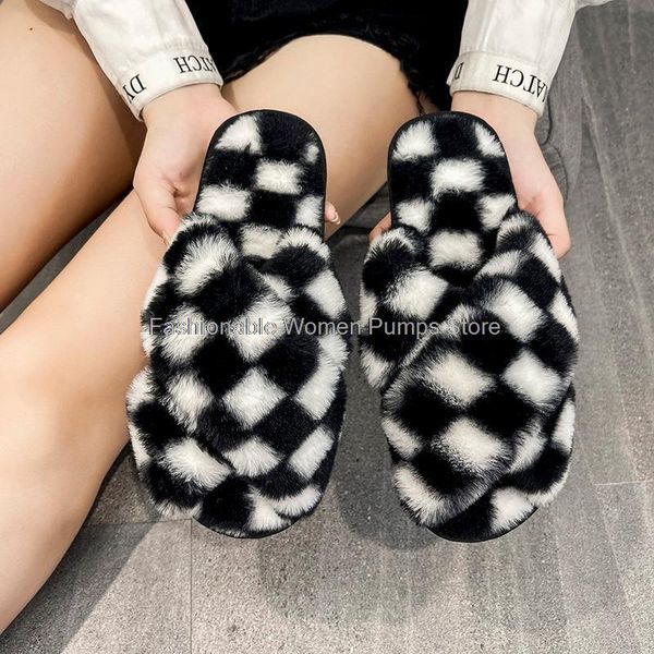 slippers women winter furry plush slides women's indoor slipper cross flip flops female flat home cutton shoes faux fur, Black
slippers women winter furry plush slides women's indoor slipper cross flip flops female flat home cutton shoes faux fur, Black