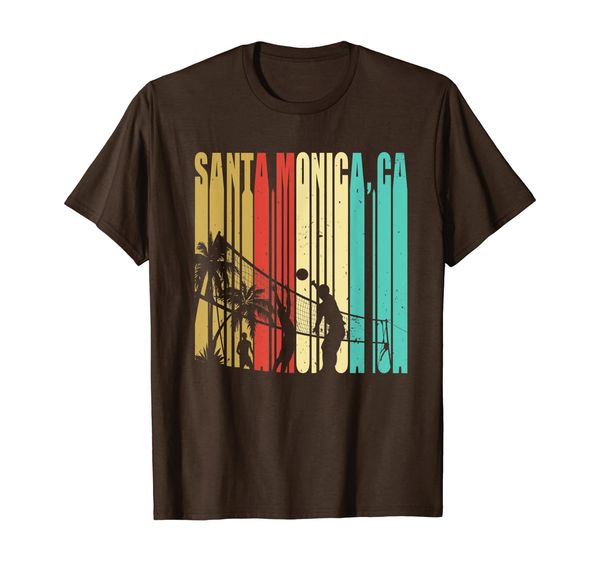 santa monica beach california shirt beach volleyball, White;black