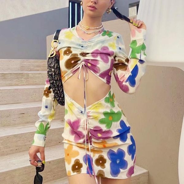 casual dresses zxqj women print hollow out dress 2021 autumn fashion ladies slim drawstring waist female o neck long sleeve, Black;gray
casual dresses zxqj women print hollow out dress 2021 autumn fashion ladies slim drawstring waist female o neck long sleeve, Black;gray