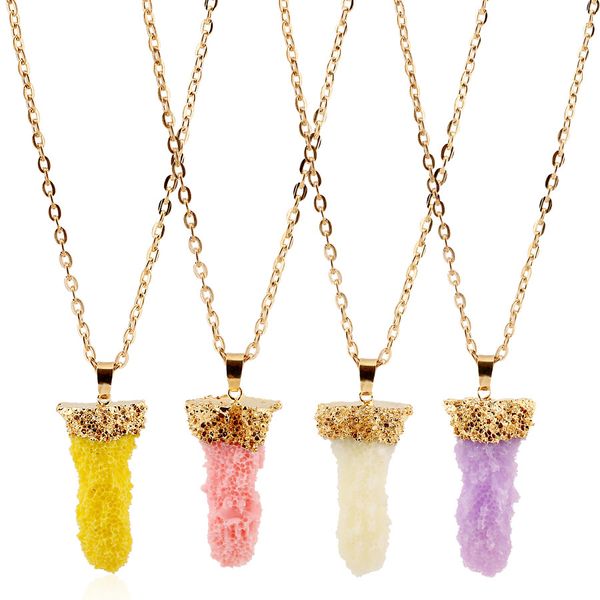 pretty irregular stone pendants fashion beautifully luxury women jewelry color gold chain statement necklace, Silver
pretty irregular stone pendants fashion beautifully luxury women jewelry color gold chain statement necklace, Silver