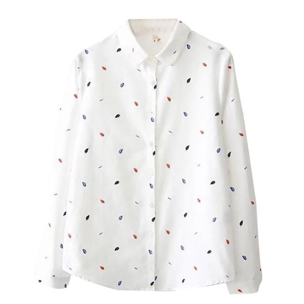 women's blouses & shirts blouse and shirt women fashion long sleeve leaf print korean casual loose blazer female blusas de mujer y cami, White
women's blouses & shirts blouse and shirt women fashion long sleeve leaf print korean casual loose blazer female blusas de mujer y cami, White