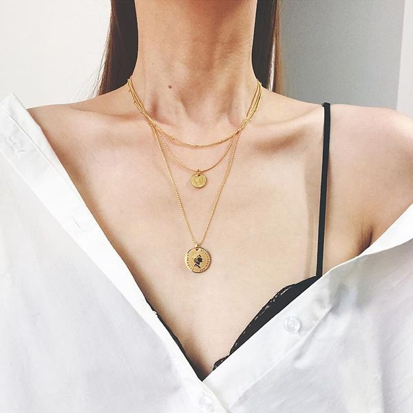 pendant necklaces yun ruo queen coin multilayer necklace gold color fashion titanium steel jewelry woman christmas gift never fade drop, Silver
pendant necklaces yun ruo queen coin multilayer necklace gold color fashion titanium steel jewelry woman christmas gift never fade drop, Silver
