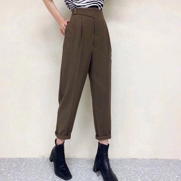 women's pants & capris 2021 women spring autumn fashion high waist suit female loose ol straight ladies solid color casual trousers s41, Black;white
women's pants & capris 2021 women spring autumn fashion high waist suit female loose ol straight ladies solid color casual trousers s41, Black;white