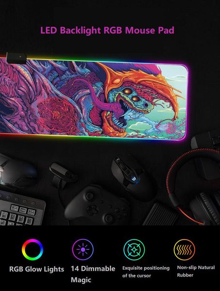 mouse pads & wrist rests rgb large pad 14 type led backlight anti-slip natural rubber gaming mousepad dragon beast with locking edge compute
mouse pads & wrist rests rgb large pad 14 type led backlight anti-slip natural rubber gaming mousepad dragon beast with locking edge compute