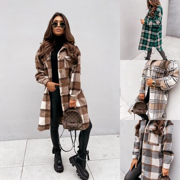 autumn winter women long-sleeved plaid printed shirt jacket fashion loose turn down collar single-breasted long shirt coat femme, Black;brown
autumn winter women long-sleeved plaid printed shirt jacket fashion loose turn down collar single-breasted long shirt coat femme, Black;brown