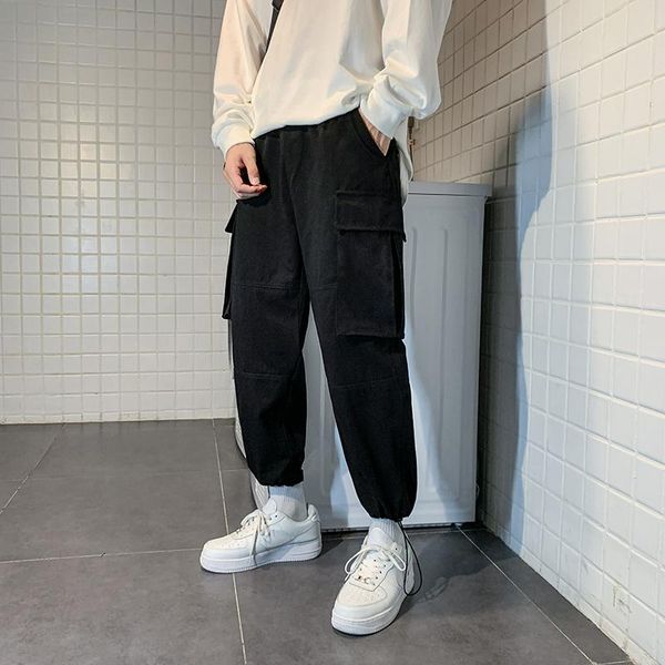 men's pants spring and autumn drawstring korean fashion loose big pocket cargo mens harajuku streetwear ankle-length, Black
men's pants spring and autumn drawstring korean fashion loose big pocket cargo mens harajuku streetwear ankle-length, Black