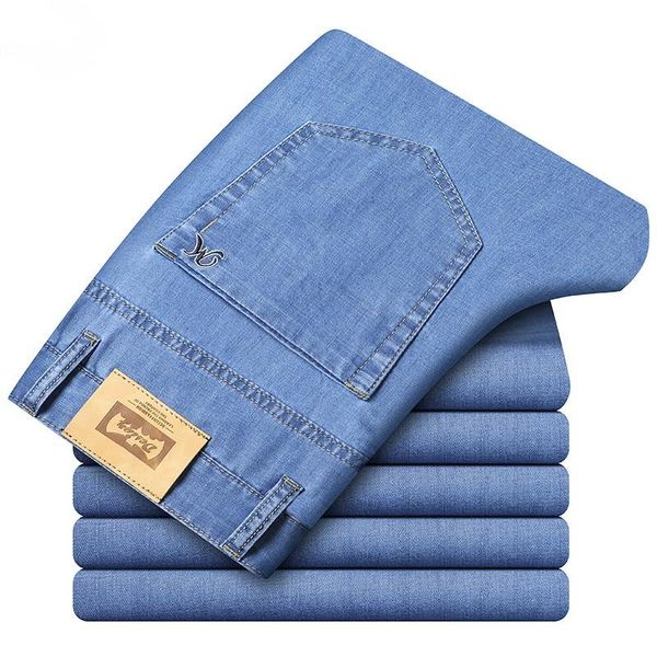 men's jeans luxury lyocell tencel cotton men's straight fitted lightweight 2021 spring and autumn classic brand thin, Blue
men's jeans luxury lyocell tencel cotton men's straight fitted lightweight 2021 spring and autumn classic brand thin, Blue