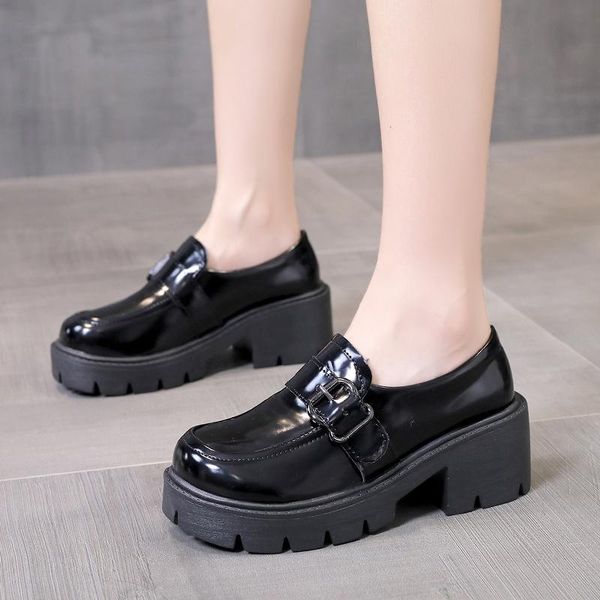 dress shoes rimocy women thick heel platform loafers 2021 fashion buckle patent leather pumps woman slip on round toe office ladies, Black
dress shoes rimocy women thick heel platform loafers 2021 fashion buckle patent leather pumps woman slip on round toe office ladies, Black