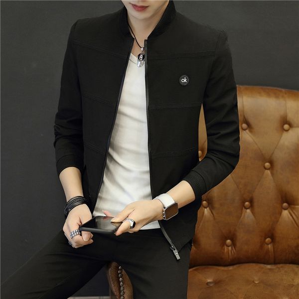 men's jacket spring and autumn new korean collar slim casual coat youth fashion trend solid color clothes, Black;brown
men's jacket spring and autumn new korean collar slim casual coat youth fashion trend solid color clothes, Black;brown