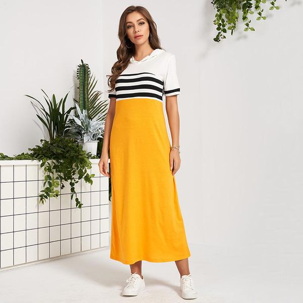 casual dresses summer women long hooded dress 2021 striped yellow & white stitching colorblock loose short-sleeves college, Black;gray
casual dresses summer women long hooded dress 2021 striped yellow & white stitching colorblock loose short-sleeves college, Black;gray