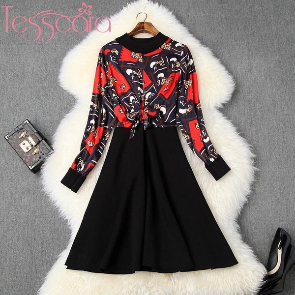 casual dresses tesscara women runway designer luxury dress shirt vintage print office party robe elegant short cocktail vestido, Black;gray
casual dresses tesscara women runway designer luxury dress shirt vintage print office party robe elegant short cocktail vestido, Black;gray