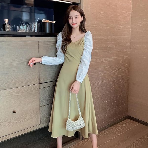 casual dresses green long sleeve women dress elegant autumn winter plus size loose vestidos, Black;gray
casual dresses green long sleeve women dress elegant autumn winter plus size loose vestidos, Black;gray