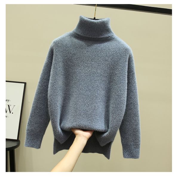 new turtleneck 2021 women autumn winter thick faux mink cashmere jumper pull femme hiver loose streetwear sweater 3wcr, White;black
new turtleneck 2021 women autumn winter thick faux mink cashmere jumper pull femme hiver loose streetwear sweater 3wcr, White;black