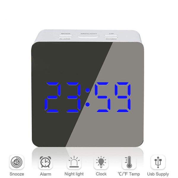 other clocks & accessories led mirror alarm clock blue light large screen display time temperature multifunction digital snooze function
other clocks & accessories led mirror alarm clock blue light large screen display time temperature multifunction digital snooze function