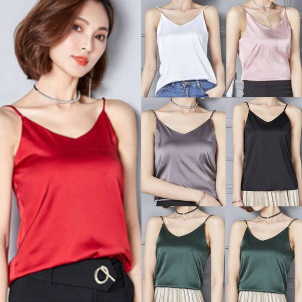 2021 new style solid sleeveless women satin strap vest casual backless tank casual v neck summer, White
2021 new style solid sleeveless women satin strap vest casual backless tank casual v neck summer, White