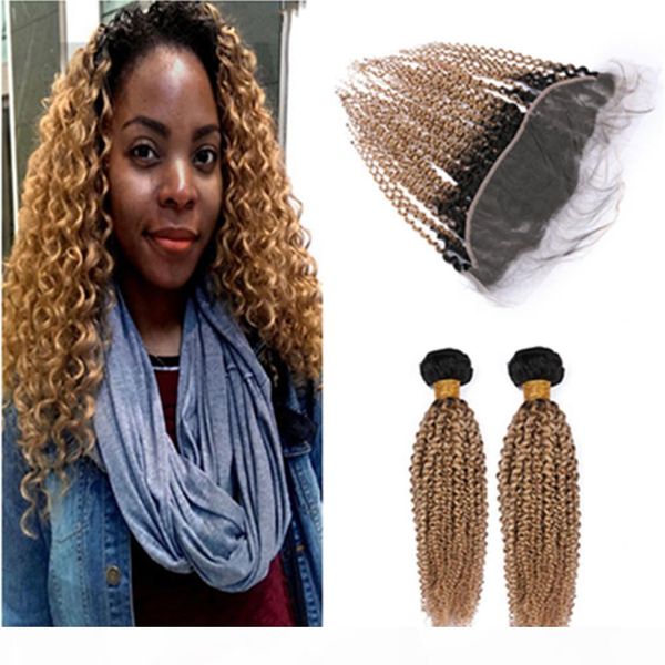 honey blonde ombre peruvian curly human hair weaves 2bundles with frontal kinkys curly #1b 27 ombre virgin hair lace frontal closure 13x4, Black
honey blonde ombre peruvian curly human hair weaves 2bundles with frontal kinkys curly #1b 27 ombre virgin hair lace frontal closure 13x4, Black