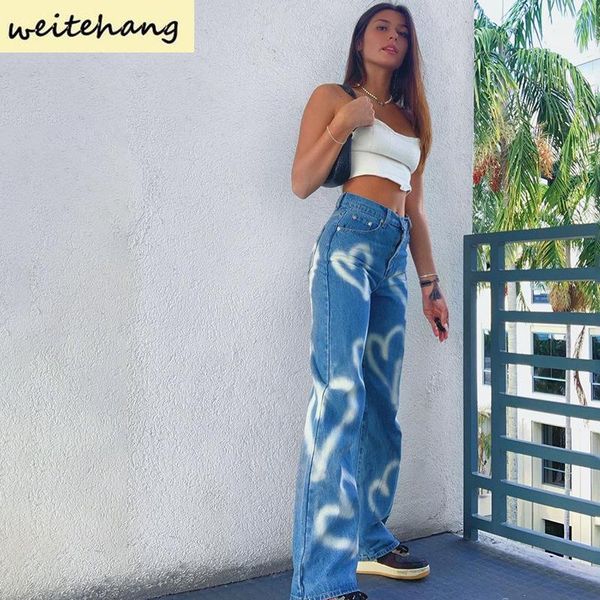 women's jeans vintage heart printed straight-leg casual street style y2k loose women high waist fashion trousers 425, Blue
women's jeans vintage heart printed straight-leg casual street style y2k loose women high waist fashion trousers 425, Blue