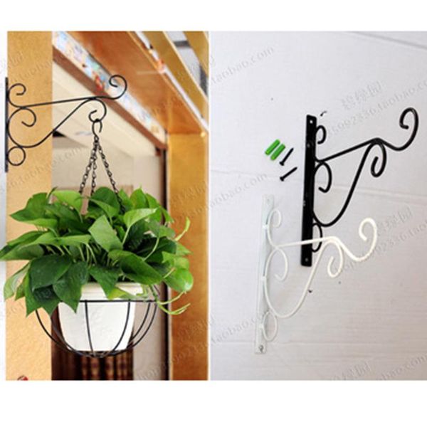 

planters & pots flower pot shelf stand holder garden wall light iron hanging plant bracket hook hanger household door decor