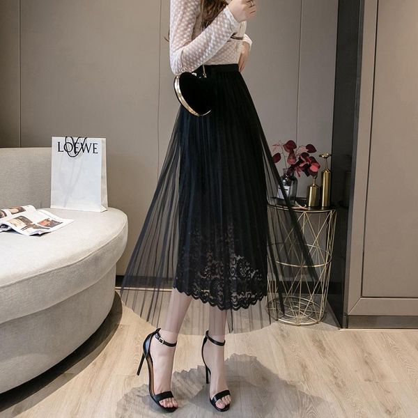 skirts mesh skirt female 2021 spring and summer lace crochet super fairy mid-length high waist thin a-line, Black
skirts mesh skirt female 2021 spring and summer lace crochet super fairy mid-length high waist thin a-line, Black