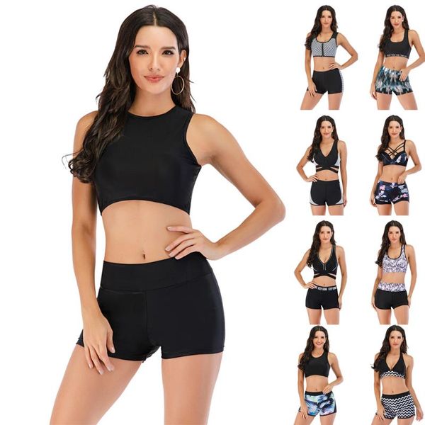 women's swimwear plus size bikini women solid sport style swimsuit shorts biquini high waist tankini crop bathing suit neck pad, White;black
women's swimwear plus size bikini women solid sport style swimsuit shorts biquini high waist tankini crop bathing suit neck pad, White;black