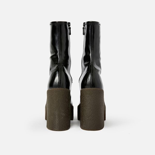 boots womans ankle square heel zipper winter leather fashion shoes high heels bare platform modern islv, Black
boots womans ankle square heel zipper winter leather fashion shoes high heels bare platform modern islv, Black