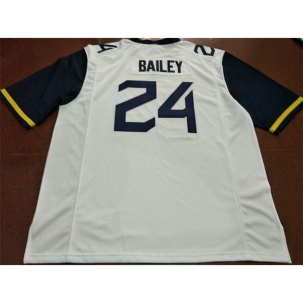 001 wvu mountaineers hakeem bailey #24 real full embroidery college jersey size s-4xl or custom any name or number jersey, Black
001 wvu mountaineers hakeem bailey #24 real full embroidery college jersey size s-4xl or custom any name or number jersey, Black