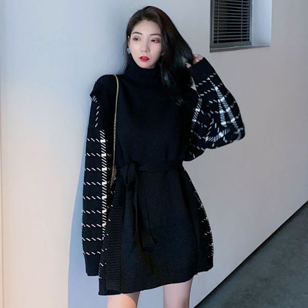 2021 new autumn winter solid high neck woman's knit jumper plaid female turtleneck sweater long sleeve ladies pullovers with belt cdml, White;black
2021 new autumn winter solid high neck woman's knit jumper plaid female turtleneck sweater long sleeve ladies pullovers with belt cdml, White;black