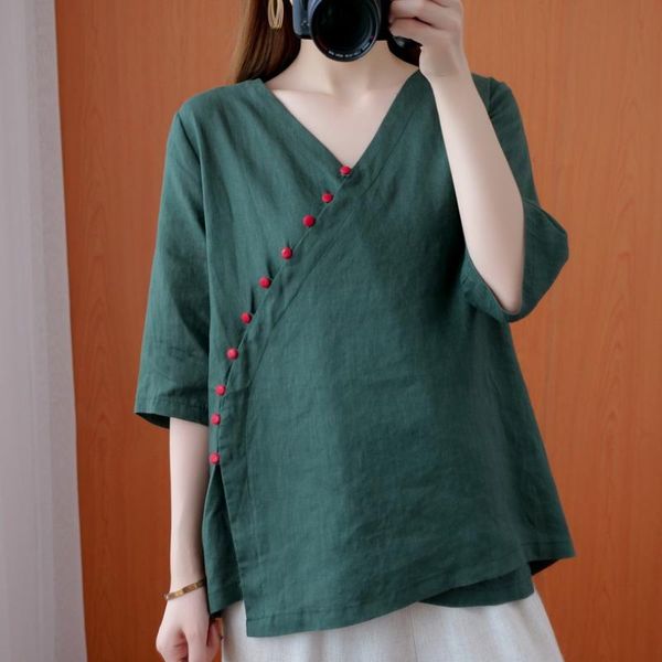 women's blouses & shirts fat mm foreign style age reduction v-neck plate button splicing belly covering t-shirt large clothing, White
women's blouses & shirts fat mm foreign style age reduction v-neck plate button splicing belly covering t-shirt large clothing, White