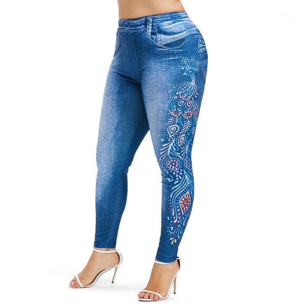 women's jeans rosegal large big size 5xl 3d pencil pant denim peacock print leggings women fitness skinny elastic high waist trouser, Blue
women's jeans rosegal large big size 5xl 3d pencil pant denim peacock print leggings women fitness skinny elastic high waist trouser, Blue