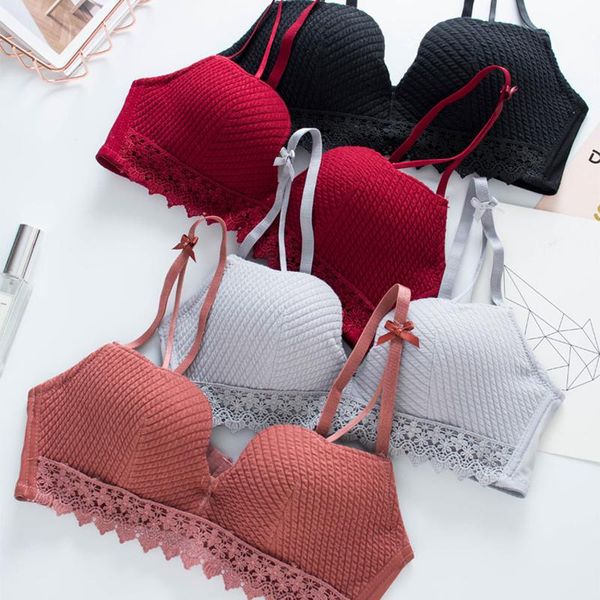 roseheart new women fashion black red gray wireless bras push up bras female lace backless padded bralette underwear, Red;black 
roseheart new women fashion black red gray wireless bras push up bras female lace backless padded bralette underwear, Red;black