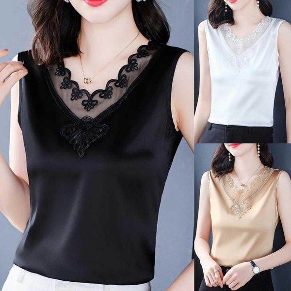 women's tanks & camis fashion casual women v-neck sleeveless ladies loose lace solid color v neck female tshirt short sleeve home, White
women's tanks & camis fashion casual women v-neck sleeveless ladies loose lace solid color v neck female tshirt short sleeve home, White