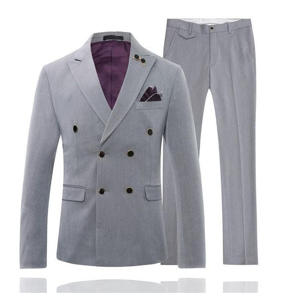 men's suits & blazers fashion grey double breasted designs men wedding party business tuxedo custom made 2 piece blazer terno masculino, White;black
men's suits & blazers fashion grey double breasted designs men wedding party business tuxedo custom made 2 piece blazer terno masculino, White;black
