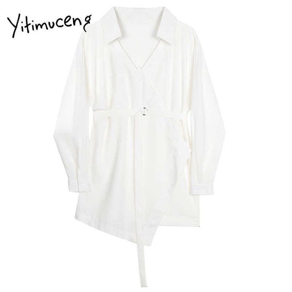 yitimuceng sashes blouse women button shirts loose solid spring fashion korean v-neck long sleeve single breasted 210601, White
yitimuceng sashes blouse women button shirts loose solid spring fashion korean v-neck long sleeve single breasted 210601, White