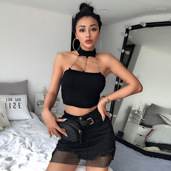 women's tanks & camis 2021 punk style choker fashion slim cotton halter with iron chain navel tube ladies vest, White
women's tanks & camis 2021 punk style choker fashion slim cotton halter with iron chain navel tube ladies vest, White