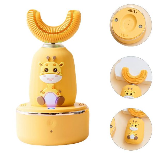 smart electric toothbrush chargeable cartoon intelligent speech u-shape kid