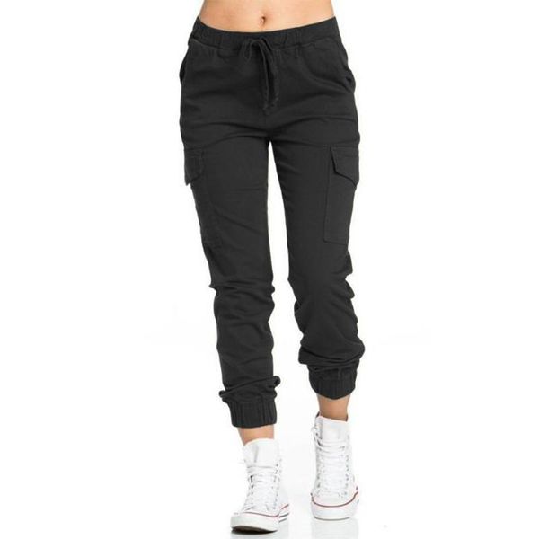 women's pants & capris european american style solid color elastic waist drawstring multiple pockets cargo trouser women streetwear tre, Black;white
women's pants & capris european american style solid color elastic waist drawstring multiple pockets cargo trouser women streetwear tre, Black;white