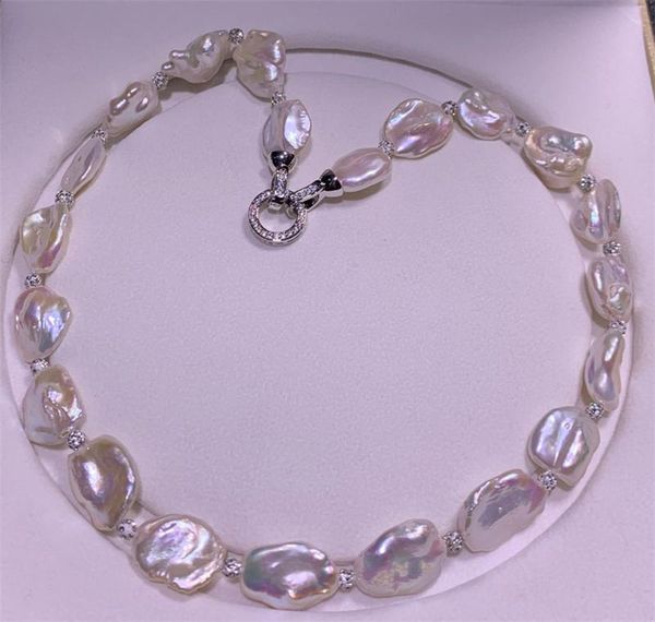 chains habitoo natural 16-20mm white baroque freshwater pearl necklace 18inches gorgeous fine jewelry for women charming gifts, Silver
chains habitoo natural 16-20mm white baroque freshwater pearl necklace 18inches gorgeous fine jewelry for women charming gifts, Silver