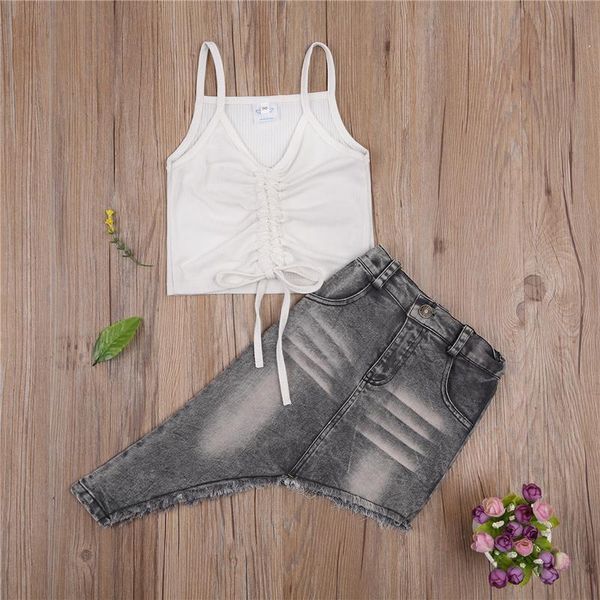 clothing sets girl's fashion set, sleeveless drawstring pleated sling and skirt two-piece suit for birthday party vacation, White
clothing sets girl's fashion set, sleeveless drawstring pleated sling and skirt two-piece suit for birthday party vacation, White