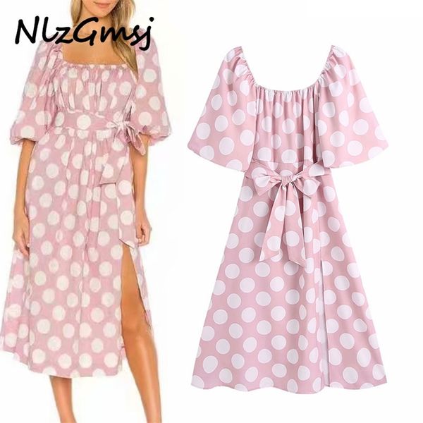 dres polka dot spring lantern sleeve square neck slits vestido a-line midi sashes elegant 210628, Black;gray
dres polka dot spring lantern sleeve square neck slits vestido a-line midi sashes elegant 210628, Black;gray