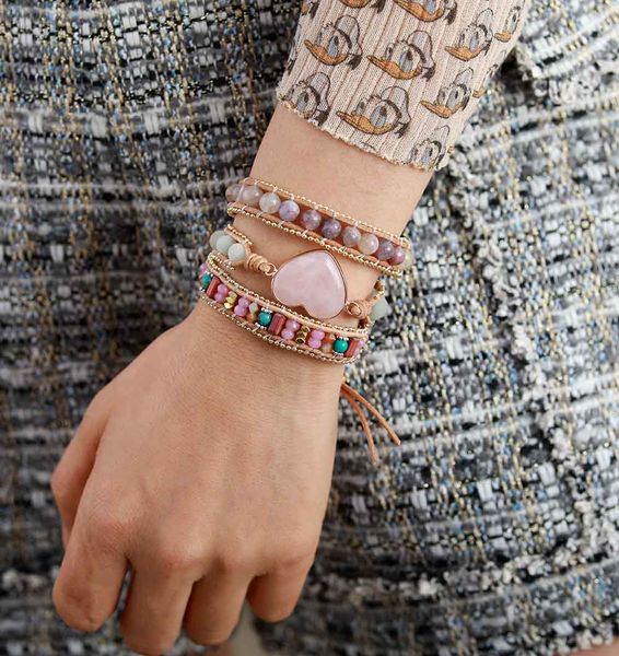 romantic pink leather wrap bracelets rose quartzs tourmaline heart 3 strands cuff bracelet handmade teengirls jewelry bijoux a, Golden;silver
romantic pink leather wrap bracelets rose quartzs tourmaline heart 3 strands cuff bracelet handmade teengirls jewelry bijoux a, Golden;silver